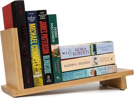 Desktop Wood Bookshelf With Wooden Bookend By Sanda Woodcraft, Bamboo Desk - £36.17 GBP