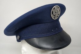 Vintage United States Air Force Service Cap Hat BANCROFT Blue 1980s Size 7 1/4 - $29.69