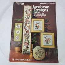 Vintage 1980 Jacobean Designs by Leisure Arts Counted Cross Stitch Leaflet - £13.27 GBP