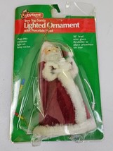 Vtg Light Up Santa Claus Christmas Tree Ornament Porcelain Head 5.5&quot; Tall NOS - £14.29 GBP