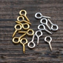 100Pcs Eye Pins Craft Jewelry Accessories Hole Hooks Threaded Pendant Screw - £6.68 GBP