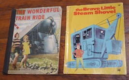 Pair Mid Century Vtg ‘Brave Steam Shovel’ ‘Wonderful Train Ride’ Childrens Books - £19.54 GBP