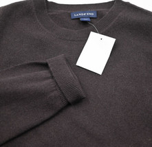 NEW Lands End Brown 100% Cashmere V-Neck Mans Sweater Pullover L - £37.71 GBP