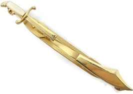 Anson Sabre Tie Bar Gold Tone Mother of Pearl Handle Vintage - £23.73 GBP
