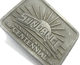 Sundance Centennial Belt Buckle Sundance Wyoming 1887-1987 Vintage - £31.63 GBP