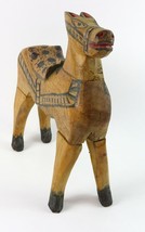 Vintage Handmade Carved &amp; Painted Folk Art Wooden Donkey Horse Candle Ho... - $42.89