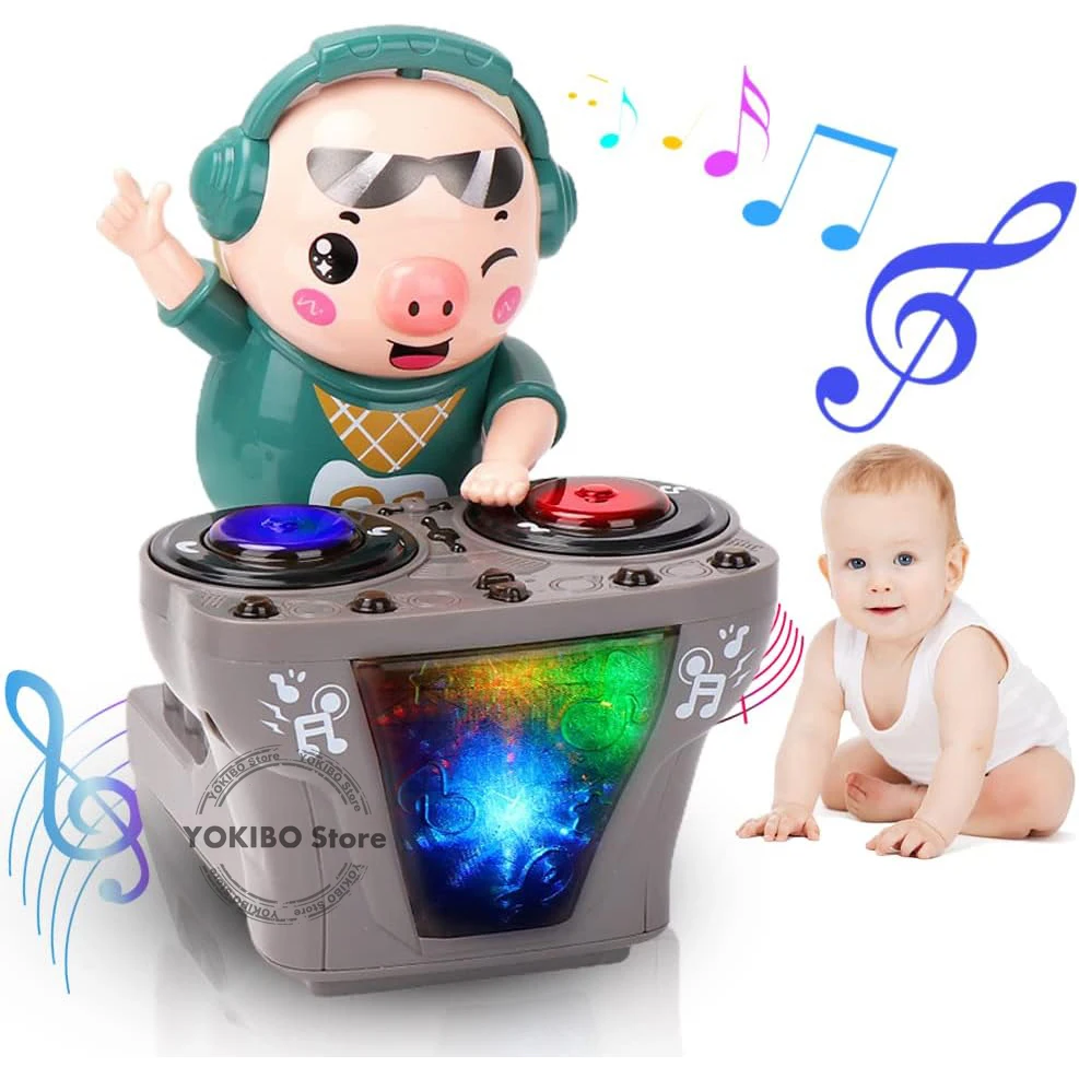 Baby Toy Musical Toys DJ Pig Baby Pet Pig Toy with Music  LED Lights Dancing - £13.38 GBP