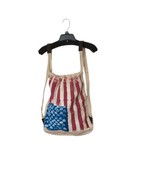 Cause Gear Backpack Cloth, Drawstring, American Flag Leather Accent Canv... - $21.29