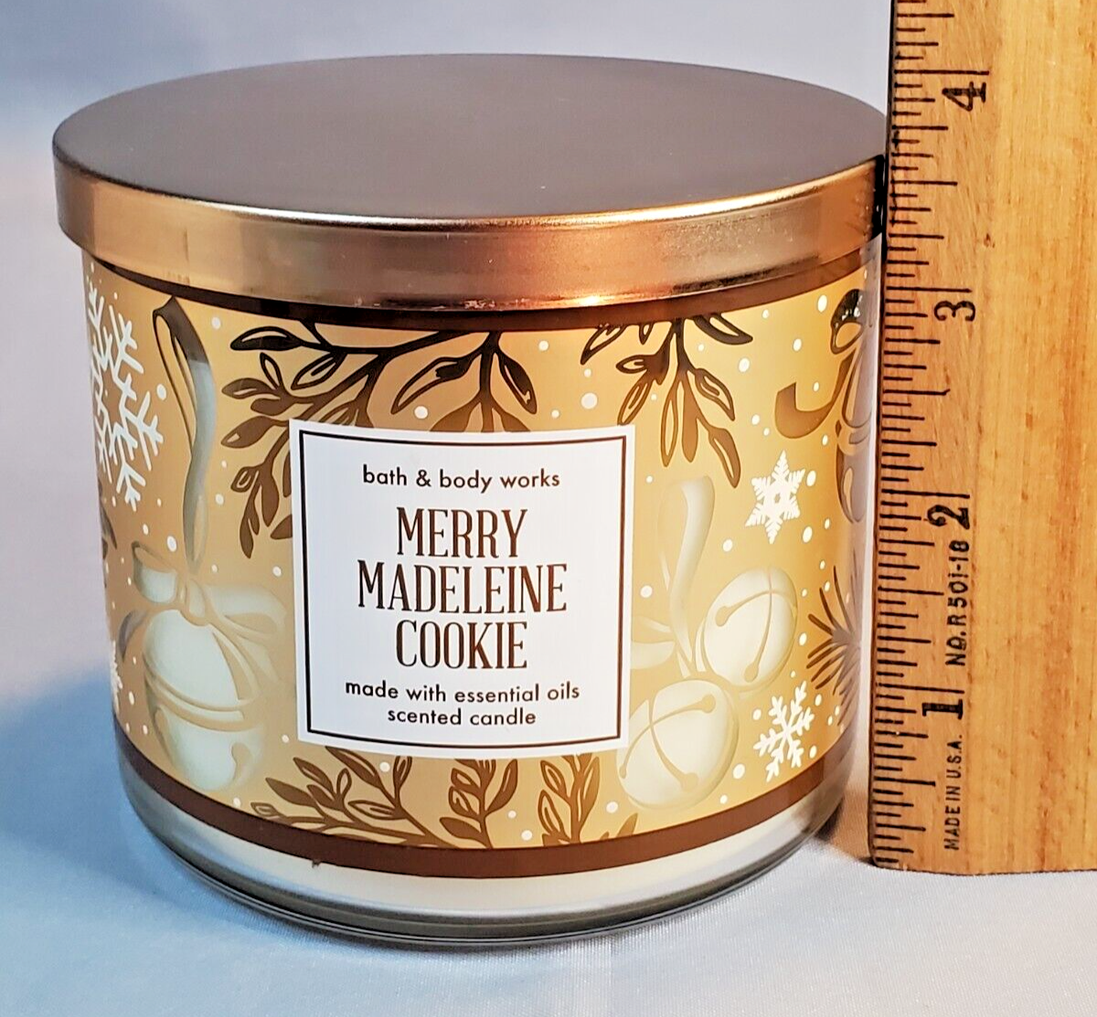 Primary image for Bath & Body Works Merry Madeleine Cookie 3 Wick Scented Jar Candle 14.5oz UnLit