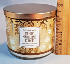 Bath &amp; Body Works Merry Madeleine Cookie 3 Wick Scented Jar Candle 14.5oz UnLit - £23.70 GBP