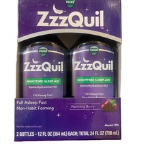 Vicks ZzzQuil Nighttime Sleep-Aid Liquid Warming Berry 24oz Total - 2 Pack - £14.22 GBP