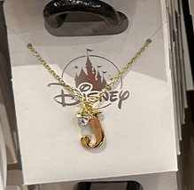 Disney Parks Mickey Mouse Faux Gem Letter J Gold Color Necklace NEW image 2