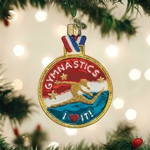 OLD WORLD CHRISTMAS GYMNASTICS MEDAL GLASS SPORTS CHRISTMAS ORNAMENT 44145 - £14.25 GBP