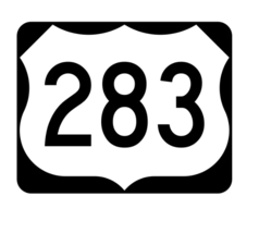 12&quot; us route 283 highway bumper sticker decal usa made - £23.59 GBP