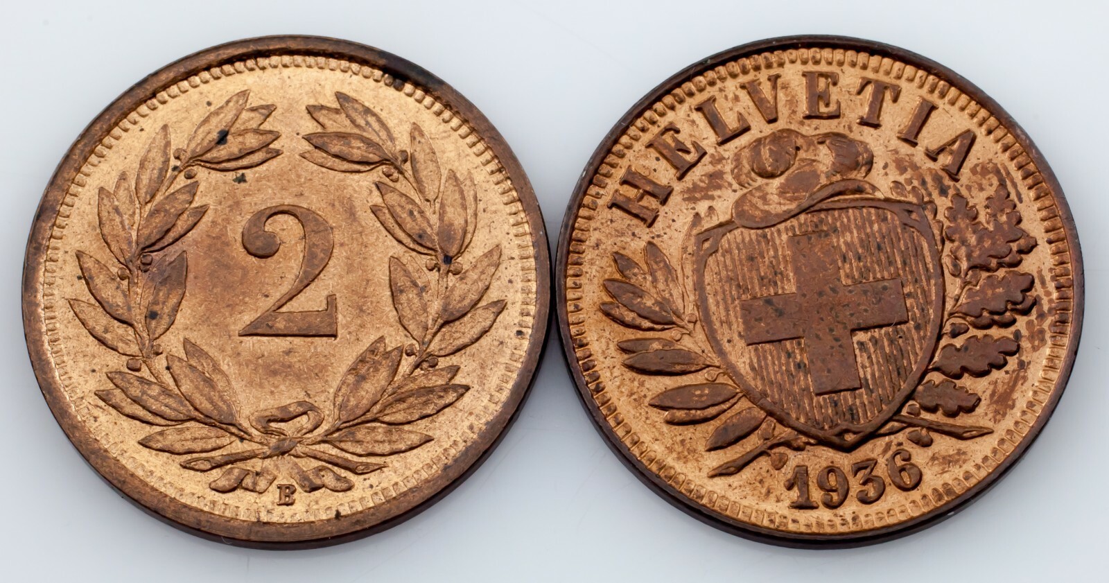 1851-1936 Switzerland 2Rappen Coin Lot of 4, KM# 4.1, 4.2a Item image 5