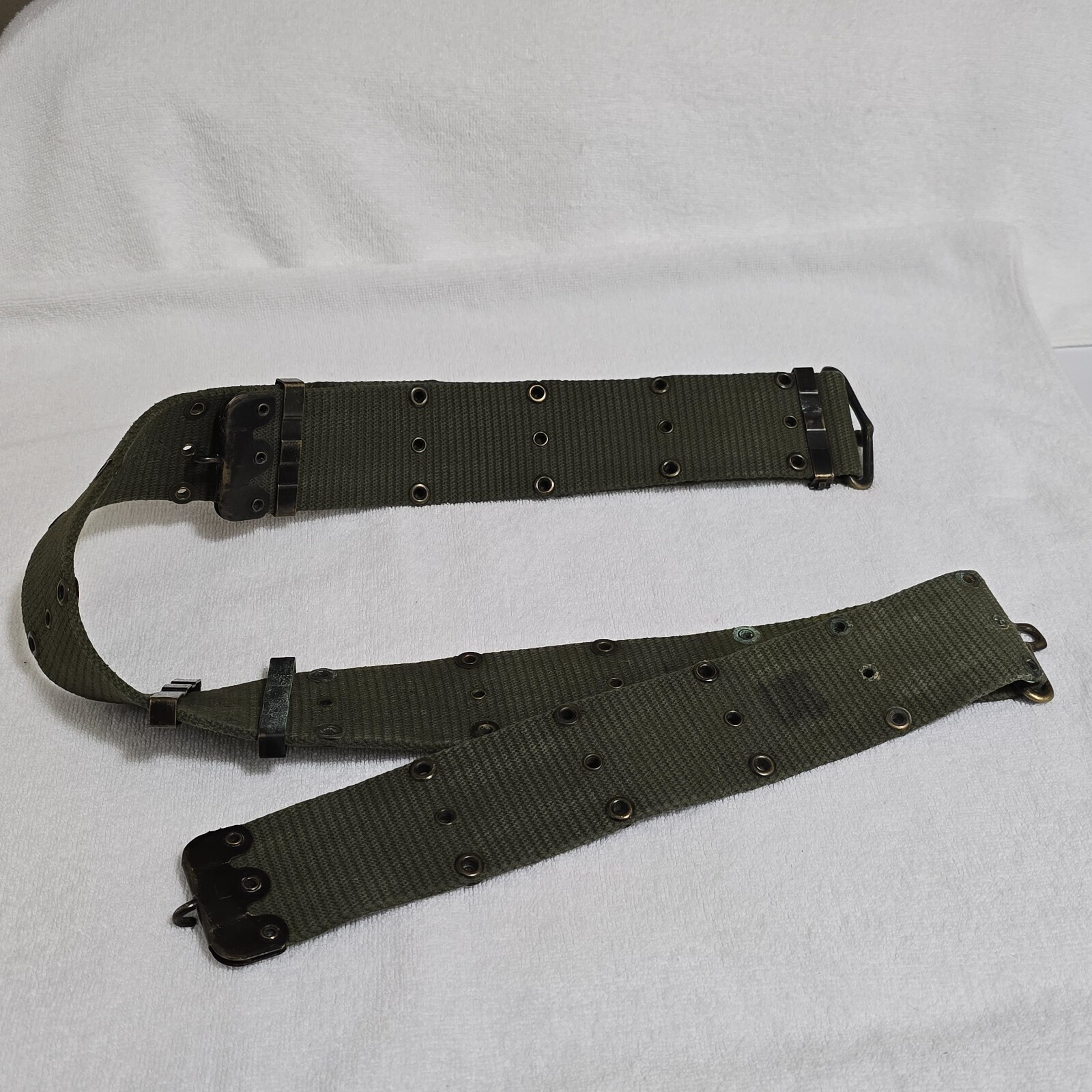 Original US Vietnam Issue M-1956 Vertical Weave LBE OD Web Belt LARGE Size 56" Item image 7