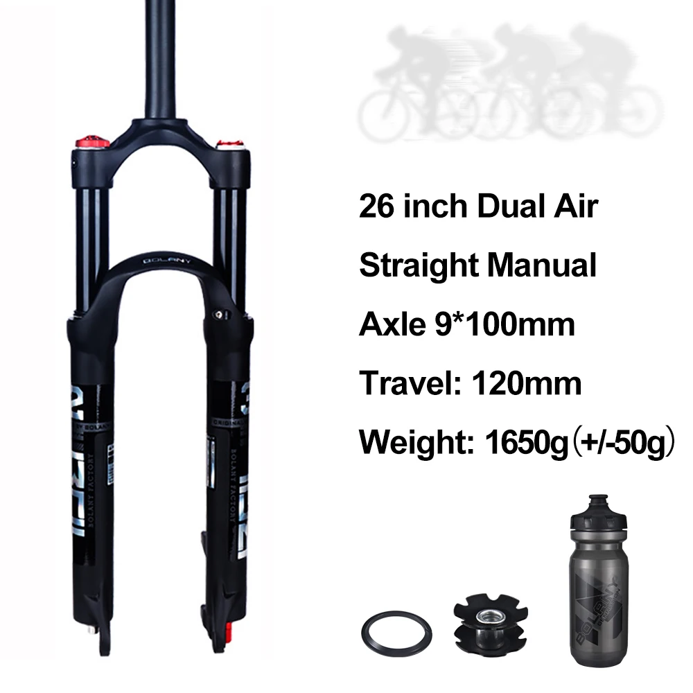 Bolany MTB Fork Double  Double Air Bicycle Aluminum Alloy 26/27.5/29er Supension - £189.94 GBP