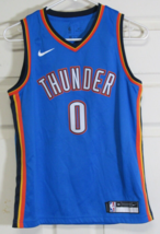 Men&#39;s Blue &amp; Orange OKC Thunder Size Medium Jersey Shirt #0 Westbrook Okla City - $19.79