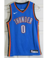 Men&#39;s Blue &amp; Orange OKC Thunder Size Medium Jersey Shirt #0 Westbrook Ok... - $19.79