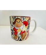 Disney Store Grump Coffee Cup Mug Collage Snow White Seven Dwarfs Brown - £9.32 GBP