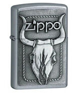 Awesome Zippo Logo Bull Skull Emblem Zippo Lighter - $33.20