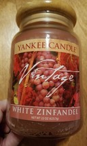 YANKEE CANDLE white zinfandel Jar Candle Net Wt 22oz Discontinued &amp; Rare wine - £71.53 GBP