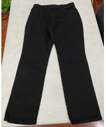 Lee Relaxed Fit Straight Leg Jeans Womens 6 Short Black Denim High Rise ... - $319.70 MXN