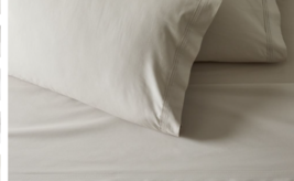 400-Thread-Count Organic Percale Pleated Edge Sheet Set &amp; Pillowcases - $99.95