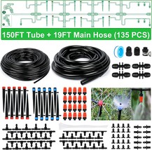 Drip Irrigation Kit, 169FT Greenhouse Watering System, 1/4 inch Automatic Patio - £41.81 GBP