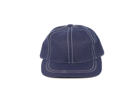 NOS Vintage 90s Youth Blank Indigo Denim Adjustable Strapback Hat Cap Bl... - £19.37 GBP