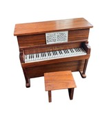 Vintage Miniature Dollhouse Handcrafted Wood Upright Piano and Bench - $14.37