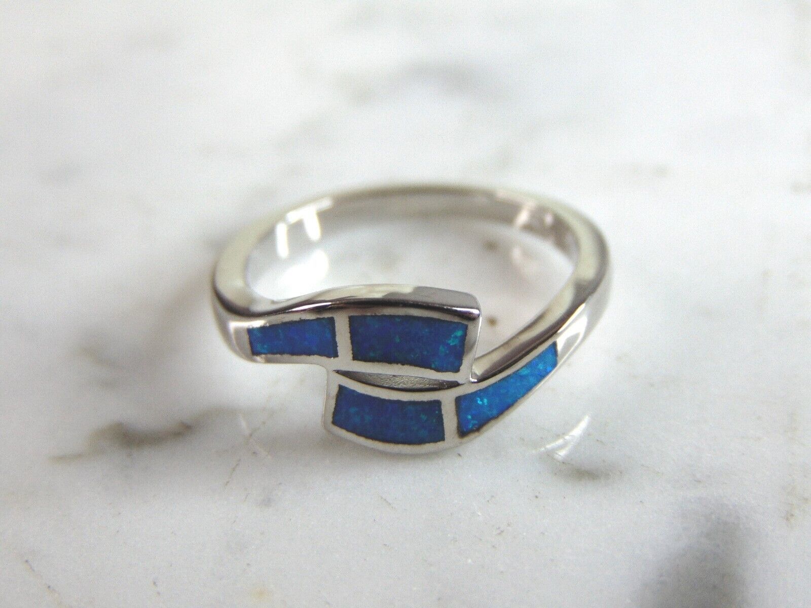 Womens Sterling Silver Modernist Opal Ring 3.0g E2021 Item image 2