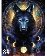 Diamond Painting DIY By Number Full Diamond Embroidery Craft Black Wolf - £12.78 GBP