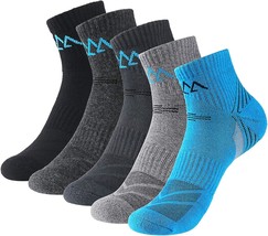 Innotree 5 Pack Men&#39;S Cushioned Hiking Walking Running Socks,Moisture Wicking - £28.53 GBP