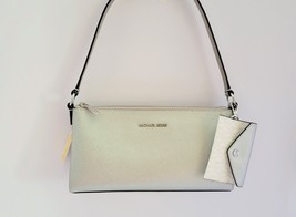 Michael Kors Vincent Medium Pouchette Card Case Silver Shoulder Handbag ... - $71.18