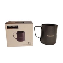 FireMaple Orca Milk Frothing Pitcher 12oz Black Stainless Steel Metal NIB - £14.02 GBP