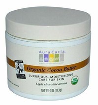 NEW Aura Cacia Natural Organic Cocoa Butter Moisturizing Skin Care 4 Oz  113 g - £8.80 GBP