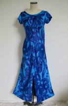 Vintage Hawaiian Togs Hawaii Maxi Wiggle Dress XS 2 / 4 Draped Back Empire Bust - £120.18 GBP