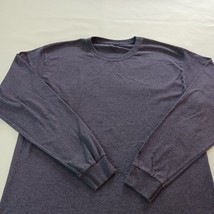 Champion Crewneck Men's Solid Plain Casual Blue T-Shirt Long Sleeve Size Large image 4