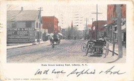 Main Street Looking East Liberty New York 1905 postcard - £6.20 GBP
