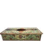 Vtg Daher Tissue Dispenser Box Metal Floral Embossed Tin Freestanding or... - $60.56 CAD
