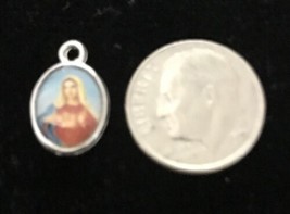 Beautiful Religious Sacred Heart Mary Enamel Pendant charm or Necklace Charm - $12.30