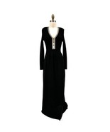 1980s VTG Black Knit Sweater Dress Rhinestone Cut Out Neckline Sexy 80s - $4,993.13 MXN