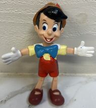 Vintage Toy Disney Pinocchio Rubber Bend Em Figurine 4&quot; Tall by Just Toys - $5.84