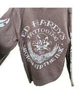 ED HARDY -Christian Audigier Love Kills Slowly Zip-Up Heather Sweater ~V... - $60.00
