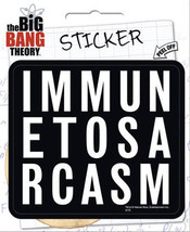 The Big Bang Theory TV Series IMMUNE TO SARCASM Eye Chart Peel Off Stick... - £3.14 GBP