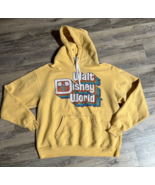 Walt Disney World Hoodie Adult Medium Yellow Retro Logo Pullover Sweatsh... - $19.24