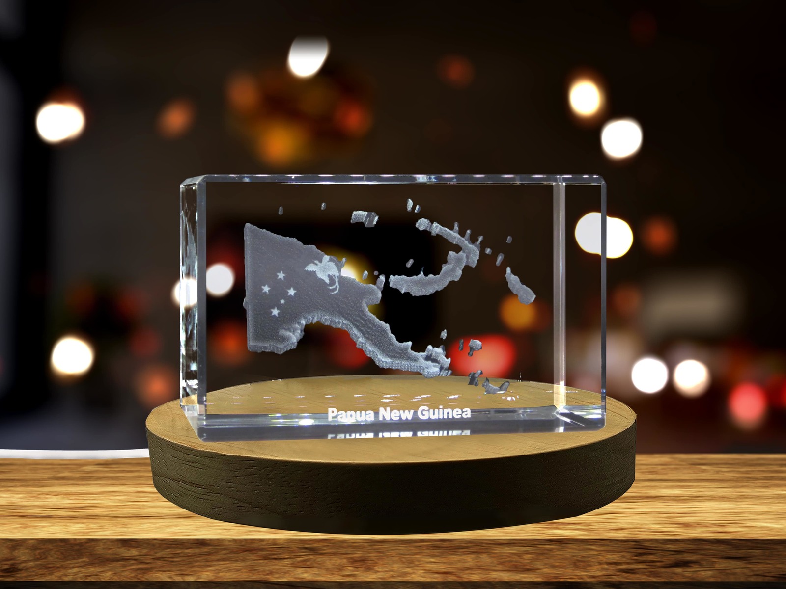 LED Base included | Papua New Guinea 3D Engraved Crystal 3D Engraved Crystal - £31.23 GBP - £312.41 GBP
