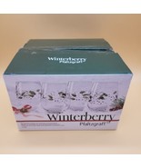 Pfaltzgraff Winterberry Stemless Wine Glasses Sentiments Set of 4 - £19.73 GBP