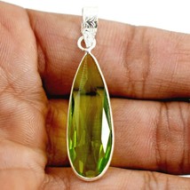 925 Sterling Silver Peridot Gemstone Handmade Pendant Women Fest Gift PS-2350 - £35.98 GBP